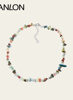 【吴昕同款】自然论沙滩石项链海岛度假风天然石彩色夏季新品小众