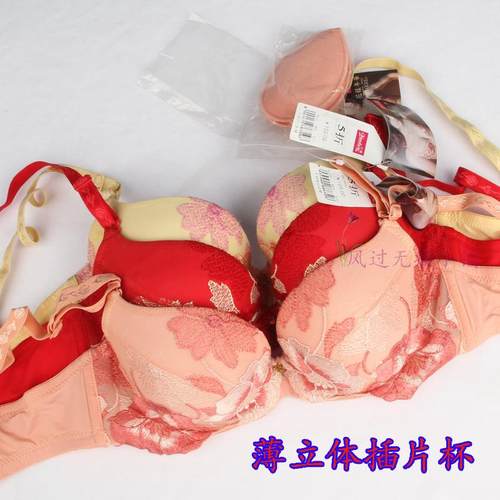 香港立体聚拢插片双排扣文胸