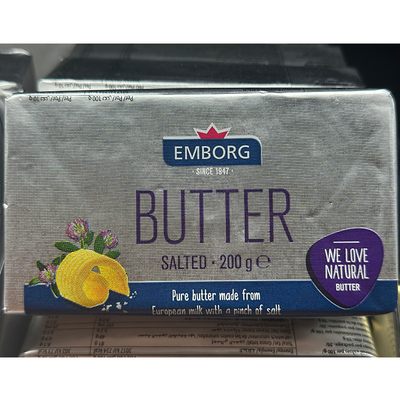 代购丹麦进口 EMBORG/紫堡牌有盐牛油 salted butter 200克