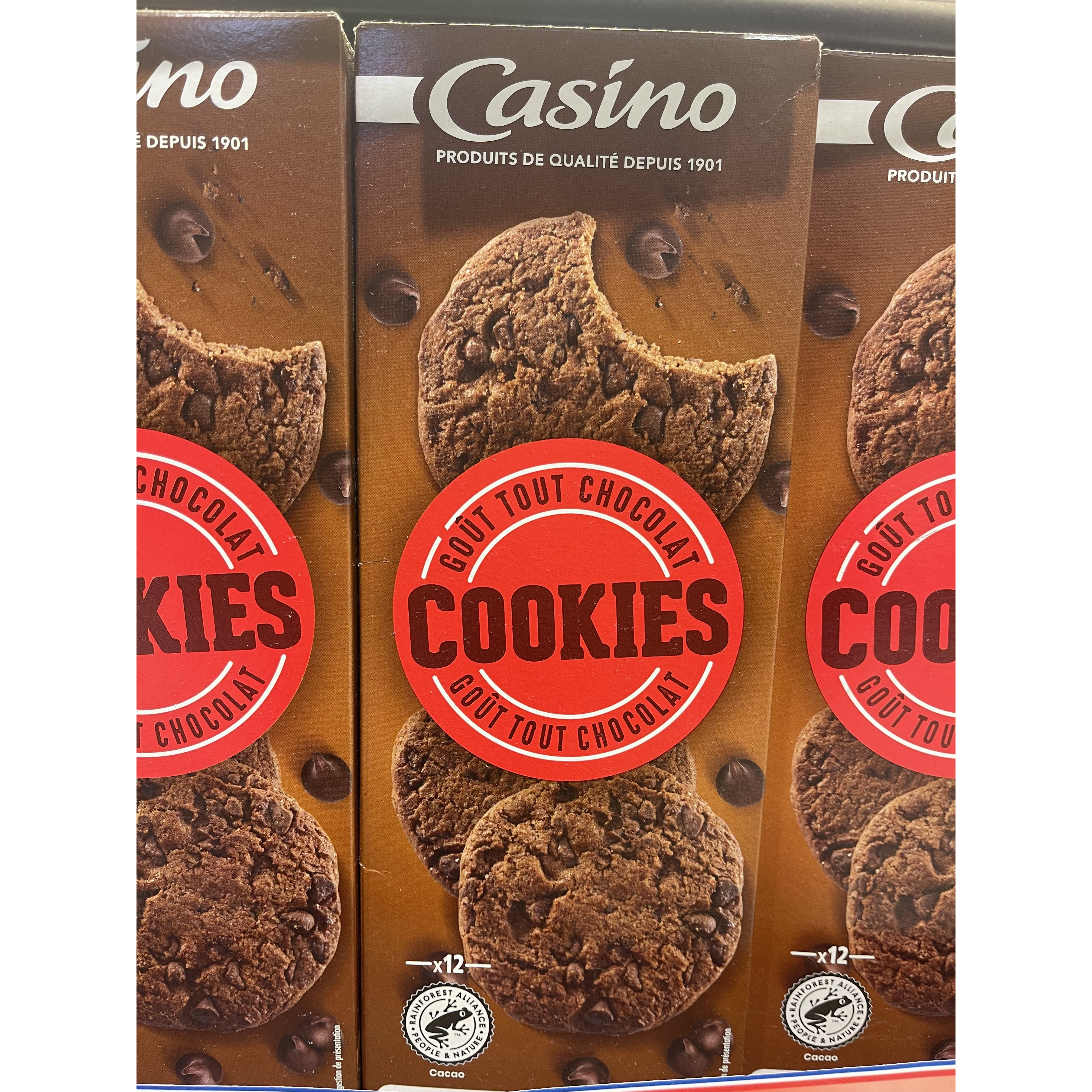 代购 法国进口Casino加利奥碎朱古力曲奇饼/巧克力饼干 200克*2盒