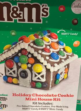美国进口 COOKIES UNITED圣诞节M&M'S巧克力曲奇迷你度假小屋组合