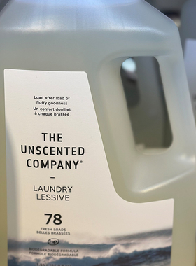 代购加拿大进口 The Unscented Company无香料洗衣液 1.95升