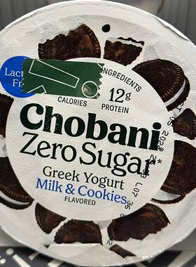 代购正品 美国进口 CHOBANI无糖脱脂希腊式乳酪 牛奶曲奇味150g*2