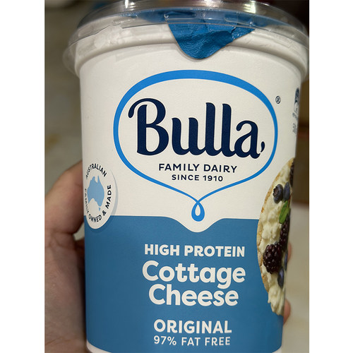 代购澳大利亚进口 Bulla/保利原味低脂茅屋芝士 高蛋白质