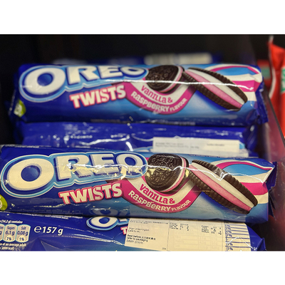 代购正品 英国进口 OREO/奥利奥云呢拿香草及覆盆子味夹心饼/饼干