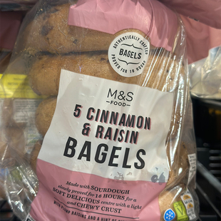 代购英国进口 M&S/玛莎食品原味百吉面包圈 Bagels 5个 425克