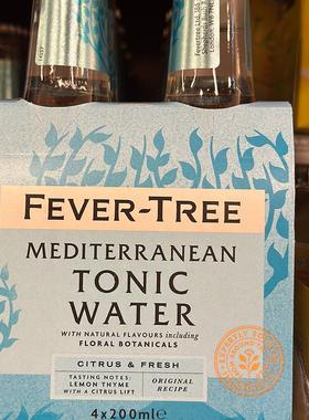 代购正品 英国进口 FEVER TREE/热树地中海汤力水 200ML*4瓶