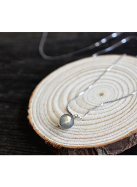 仲夏至手作日韩纯银灰灰月光石