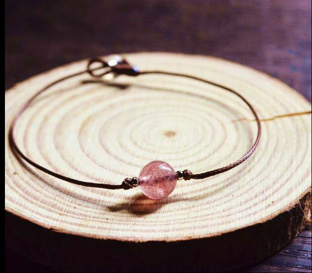 姻原创细小文艺透粉天然草莓水晶调节简约百搭闺蜜礼物编织手绳女,饰品/流行首饰/时尚饰品新,手链,淘宝优惠券,粉丝福利购,淘宝优惠卷