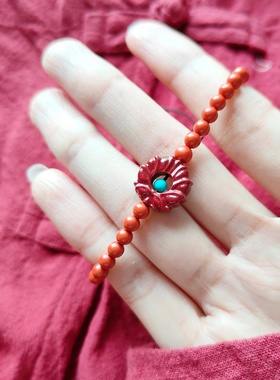 原创设计紫晶砂莲花手链