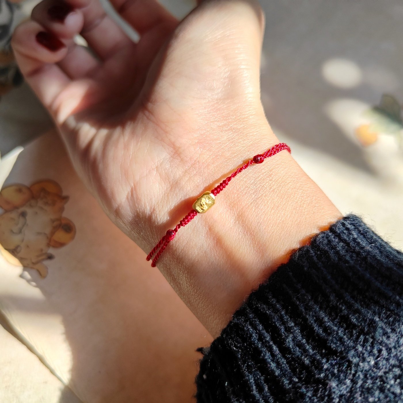 芳岁 原创国风银镀金生肖三合虎马狗本命红绳细小编织绿男女手绳,饰品/流行首饰/时尚饰品新,手链,淘宝优惠券,粉丝福利购,淘宝优惠卷