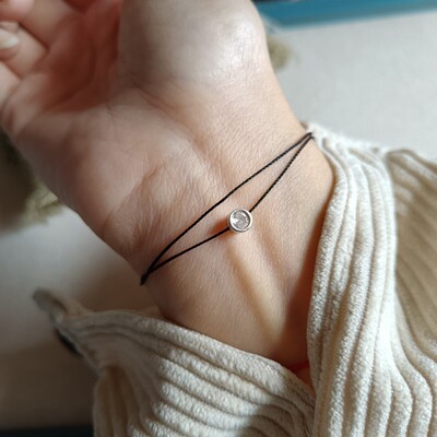 小小精致925银闪锆石细手绳