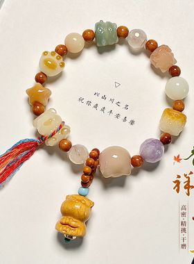 小红书爆款菩提手串多宝款小动物手链男女绕指柔菩提子佛珠文玩