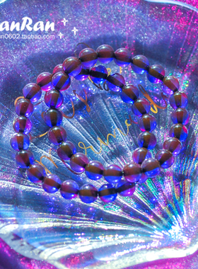 个性神秘紫色星辰石圆珠手串手链