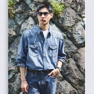 日本代购 ＜Wrangler＞GLR 牛仔布长袖衬衫 3363
