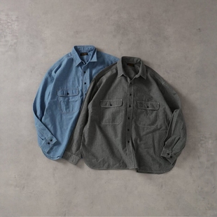 26春夏 J.S.Homestead 复古棉麻牛仔布工装衬衫 男款 6010