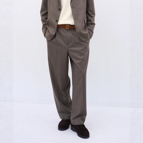 26秋冬 日产 ATON / MERINO COLLEGE FLANNEL 新西兰纯羊毛休闲裤