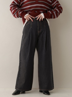 东京胖黄瓜日本代购 RAGEBLUE 女款 宽松阔腿牛仔裤 637836