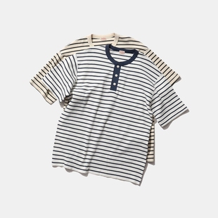 PLUS Healthknit BEAMS 0109 蜂窝亨利领T恤 男款