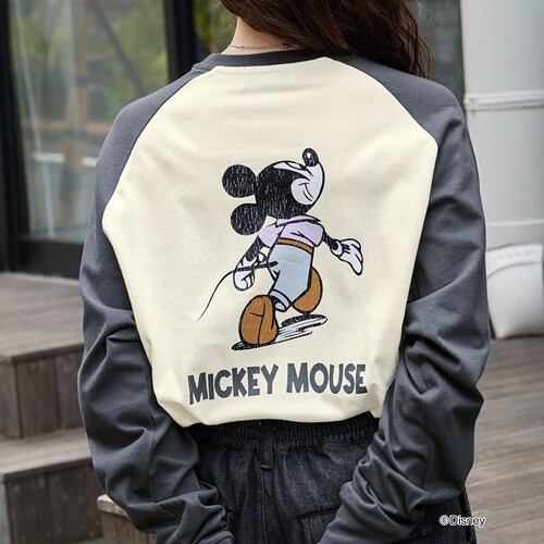 【特价现货】Disney 裂缝印花拼接长袖T恤 ls606