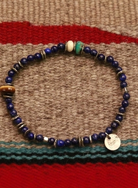 amp japan / Round Lapis Bracelet 天然石手链 13AHK-155