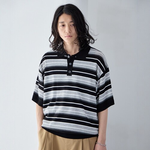 东京胖黄瓜日本代购 RAGEBLUE 条纹短袖POLO衫 702143