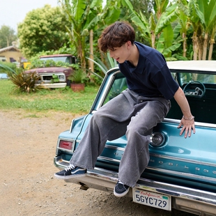 日本代购 kutir 厚重宽松阔腿牛仔裤 577411