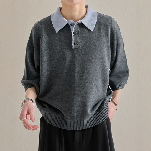 东京胖黄瓜日本代购 epnok 宽松短袖针织POLO衫 659612