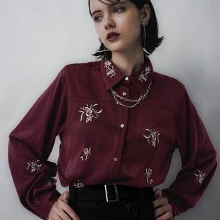 衬衫 东京胖黄瓜日本代购 刺绣长袖 女款 581314 HARE