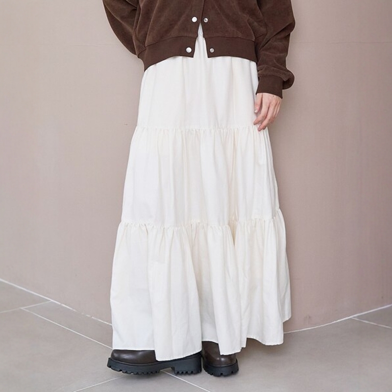 日本代购 coen 羊毛纱布百褶半身裙 0014