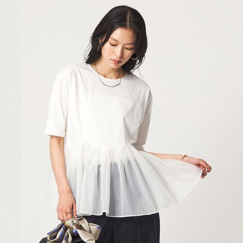 东京胖黄瓜日本代购 green label relaxing 透视5分袖T恤 0020