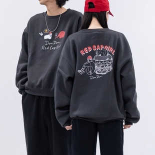 印花套头卫衣 东京胖黄瓜日本代购 Girl Cap 97093648 Red