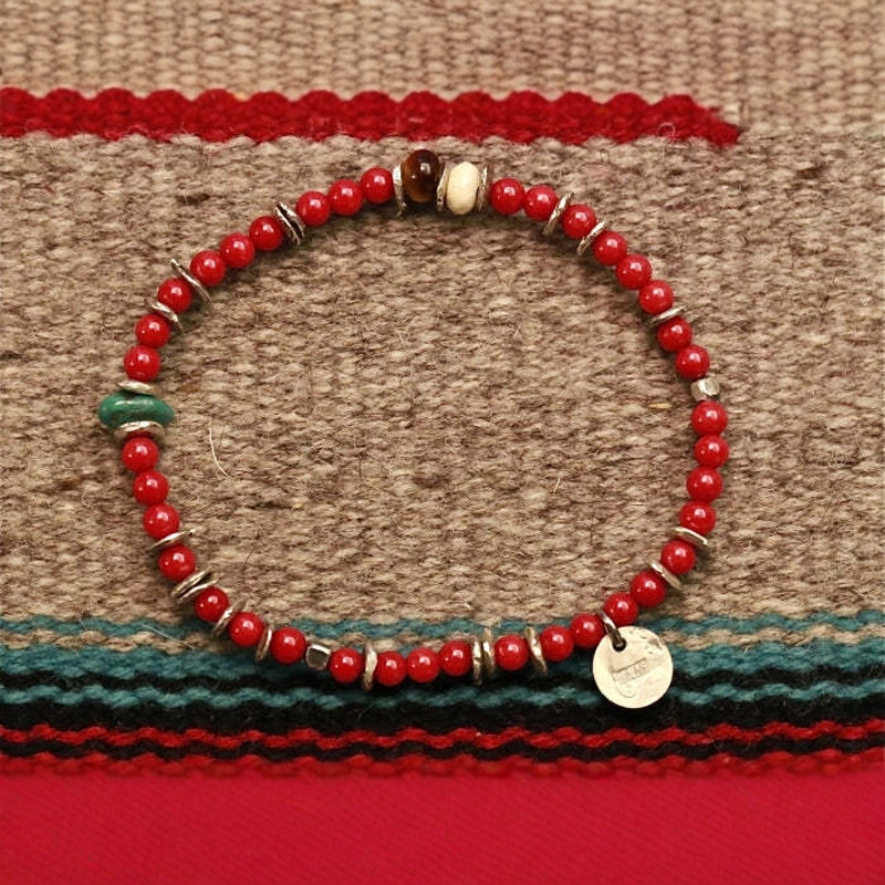 amp japan / Round Coral Bracelet 珊瑚绿松石手链 13AHK-151
