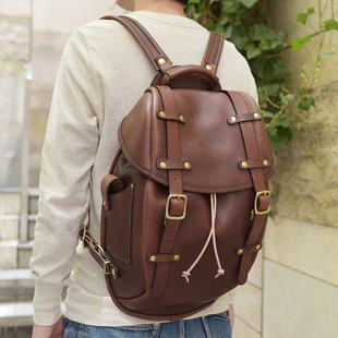 HERZ 152 手工制 牛皮半包双肩包 东京胖黄瓜日本代购