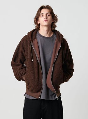 【6折】日本代购 MONKEY TIME 毛茸茸拉链帽衫 男款 0000