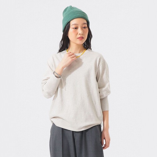 东京胖黄瓜日本代购 BEAMS BOY×Healthknit 圆领长袖T恤 0570