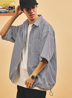 26春夏 FREAK'S STORE 65/35 纺锤形抽绳宽松衬衫 0100