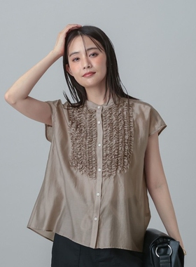 日本代购 GW / MATINEE LINE 女款 透视荷叶边法式衬衫 678468