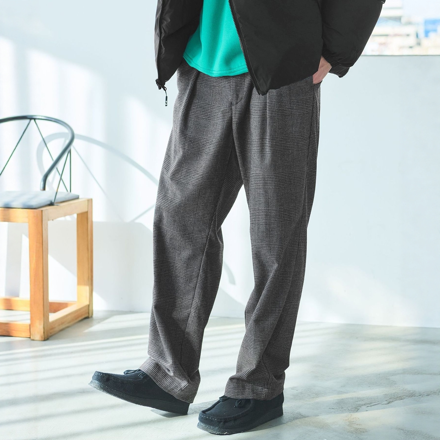 【VIP限时6折】Green label relaxing 羊毛法兰绒锥形裤 4245