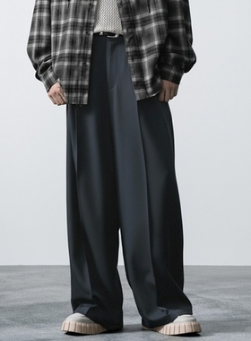 东京胖黄瓜日本代购 EMMA CLOTHES 直筒单褶宽松休闲裤 EMpt734