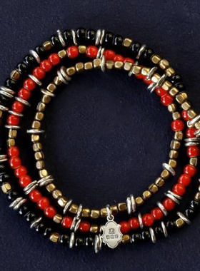 amp japan / Triple Part Long 串珠手链 HYHK-413RD