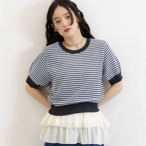 东京胖黄瓜日本代购 RAGEBLUE 女款 条纹针织背心 668664