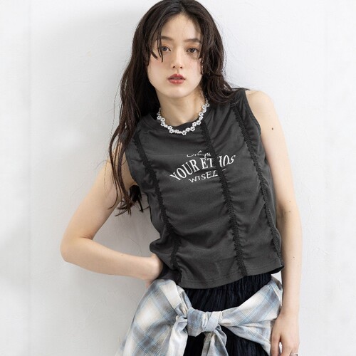 东京胖黄瓜日本代购 RAGEBLUE 女款 褶皱无袖T恤 759122