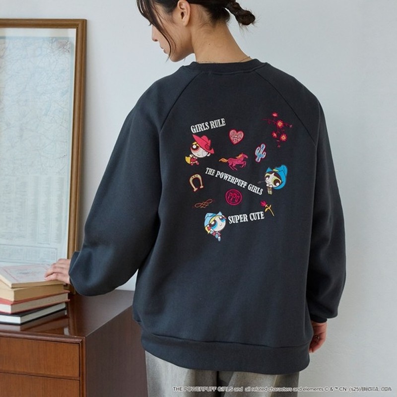 日本代购 THE POWERPUFF GIRLS 刺绣圆领套头卫衣 ls906