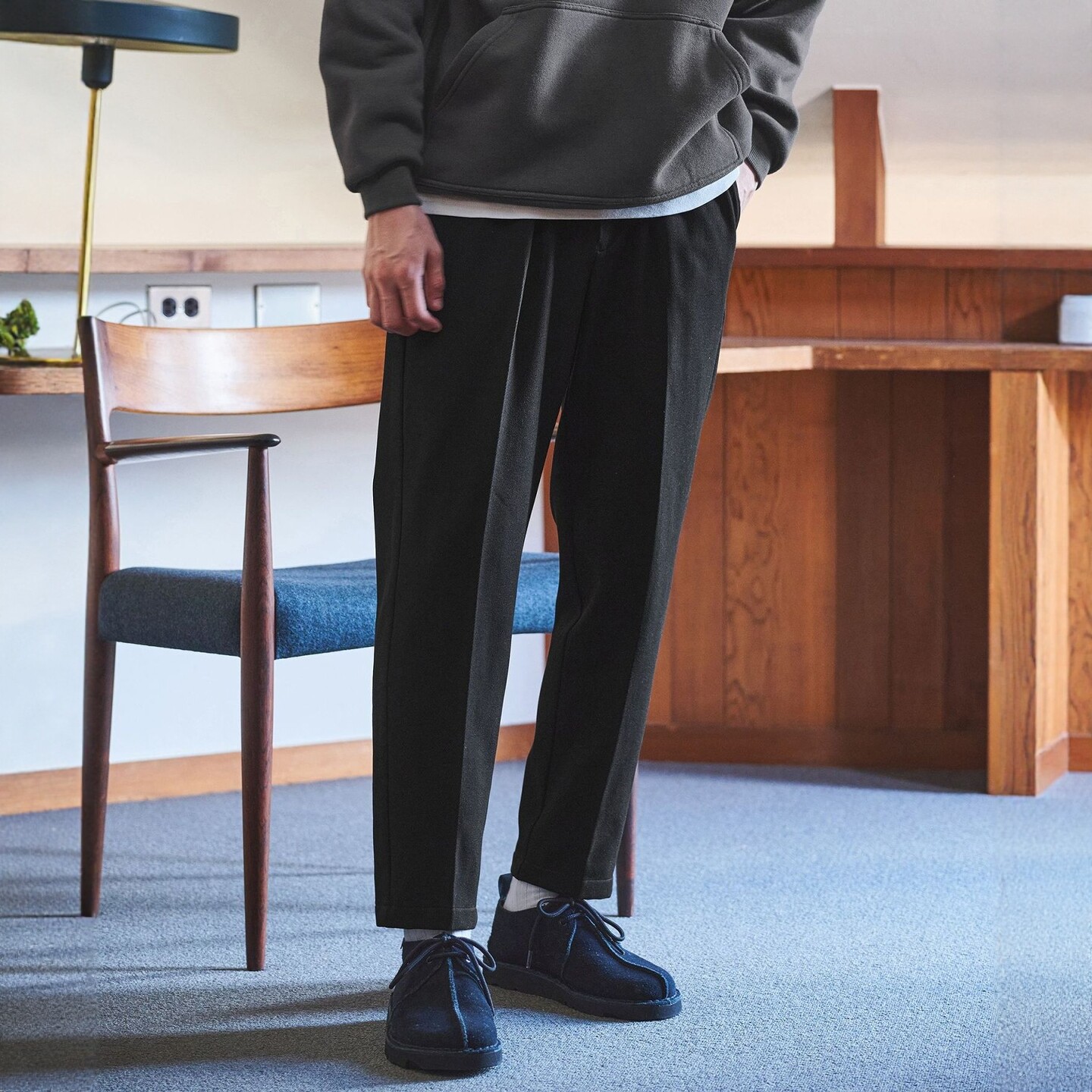 【VIP限时6折】Green label relaxing 抓绒内衬九分锥形裤 0003