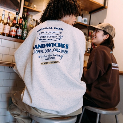 LANDER SANDWICHES x FREAK'S STORE 宽松印花卫衣 男女款 0887
