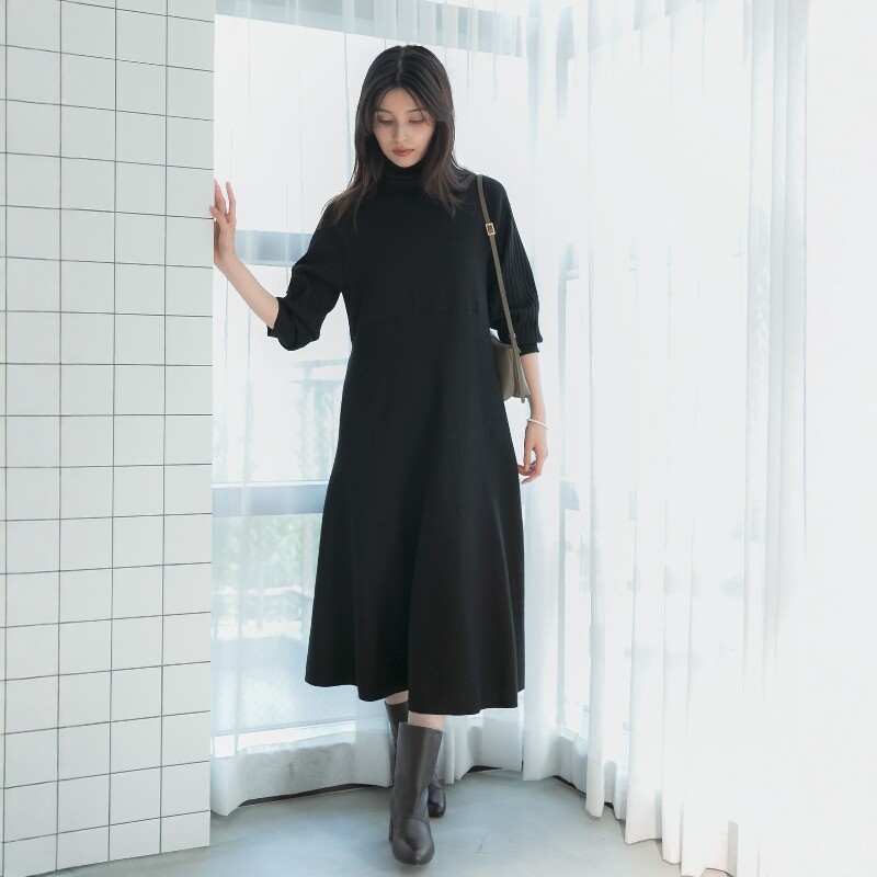 东京胖黄瓜日本代购 ROSSO 高领针织连衣裙 RA26430-2062008