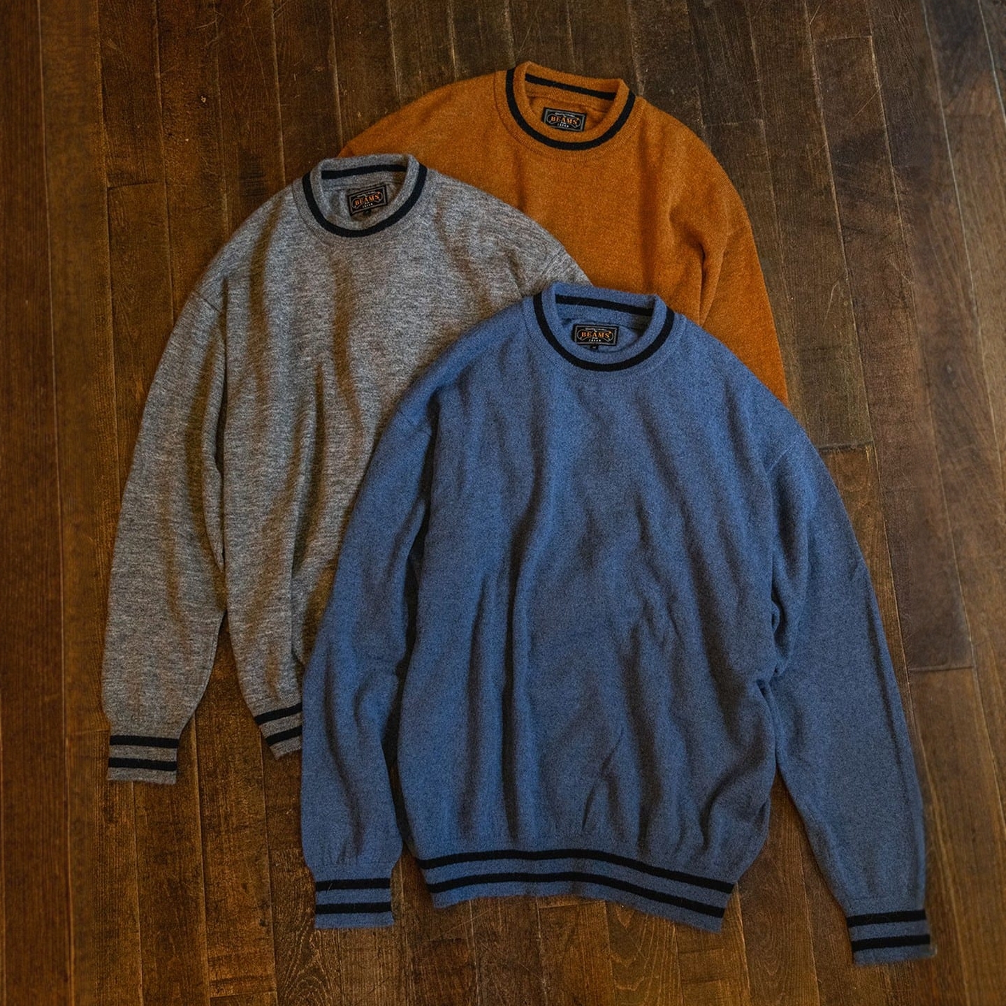 【VIP限时7折】BEAMS PLUS / Rib Line Crew 14G 针织衫 0250