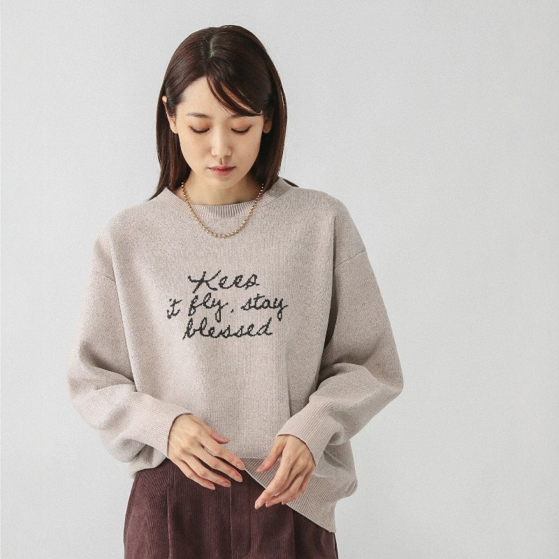 【VIP限时7折】日本代购 GLOBAL WORK 女款 圆领针织衫 581163