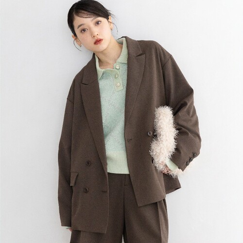 【7折】日本代购 RAGEBLUE 女款 双排扣宽松夹克 640196